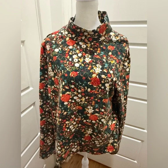 Anthropologie. Maeve Long Sleeve Floral Print Turtleneck. Size XL. - Picture 5 of 12